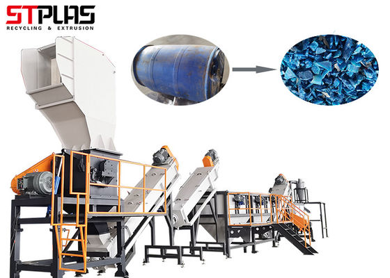PP PE Bottles Pallets Trays Drums 500kg/H Plastic Washing Line With D2 Blades